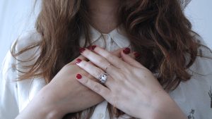 Woman holding heart